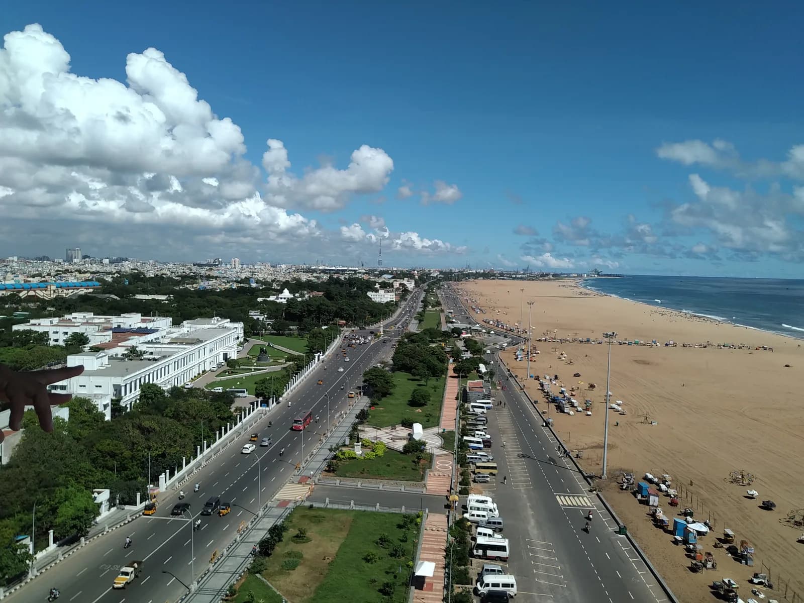 Marina Beach, Chennai bird's-eye view